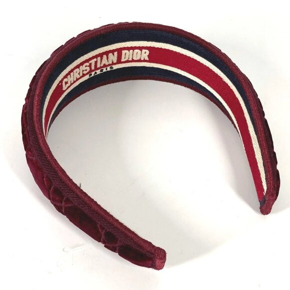 Dior hair accessory Cannage Headband Hairband Velor wine-red - Picture 2 of 9